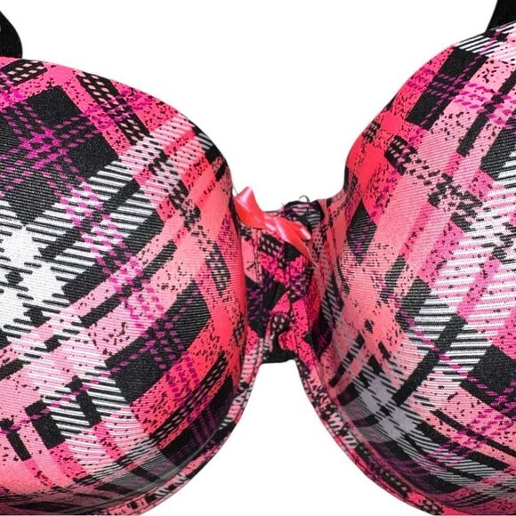 Love Affair cute pink white and plaid bra. New - Picture 2 of 8
